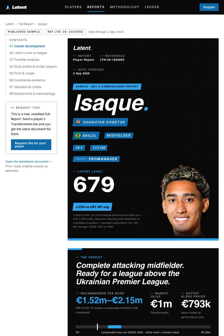 The opening page of a published report